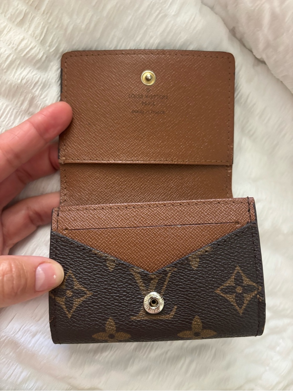 Authentic Louis Vuitton Monogram Compact Card Case - Brown/Tan